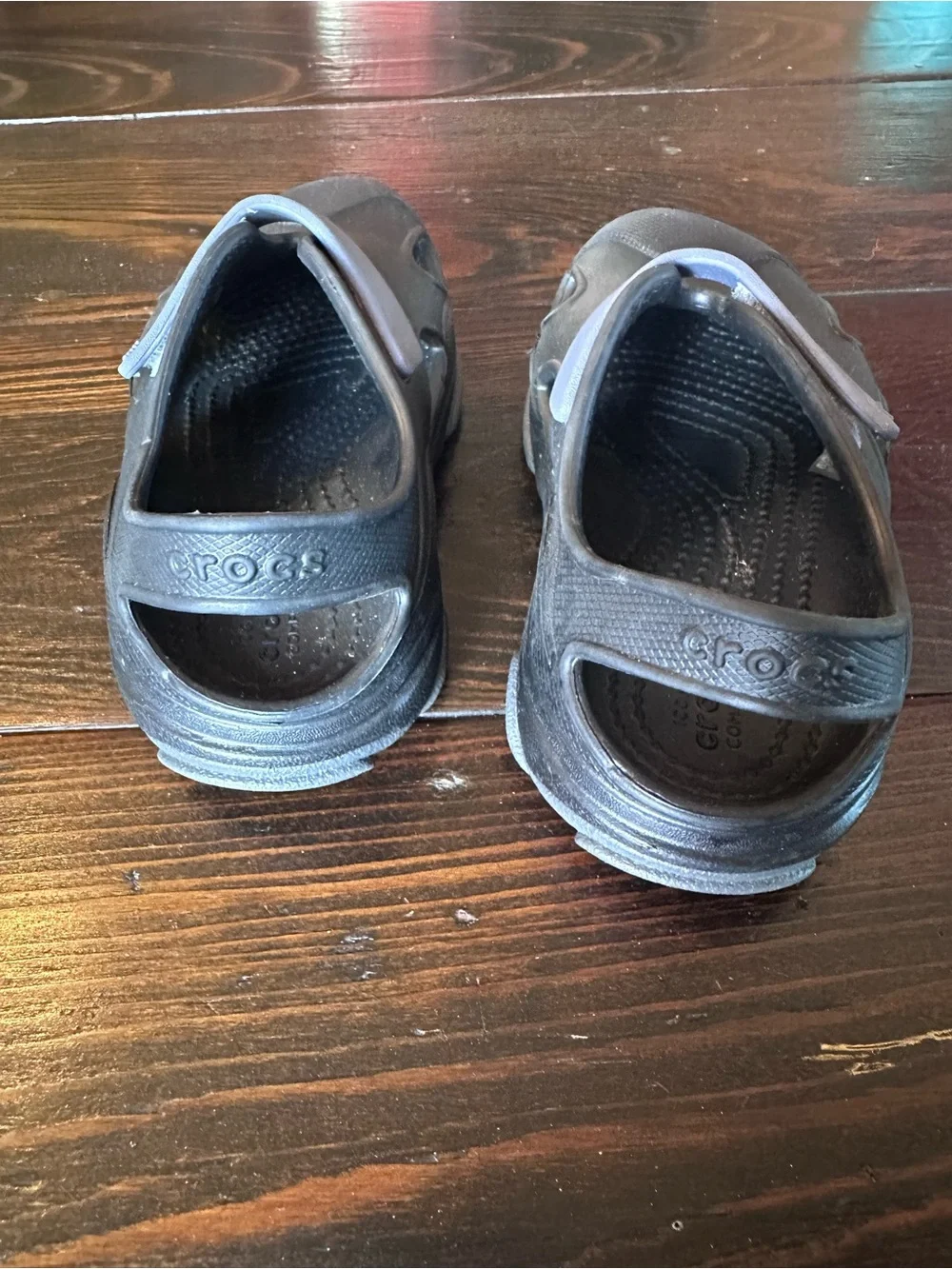 Crocs Kids' All Terrain Fisherman Sandals Black with Grey Strap